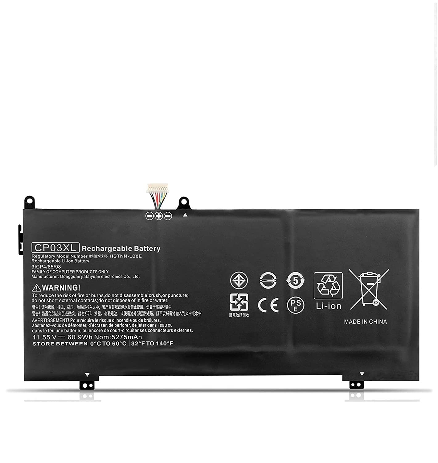 WISTAR HP CP03XL Battery Replacement for HP Spectre X360 13-ae Series 929066-421 929072-855 TPN-Q199 11.55V 60.9Wh 5275mAh